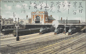 絵葉書：Union Station, Omaha, Neb.